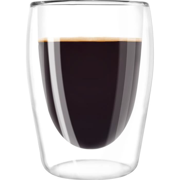 MELITTA set van 2 borosilicaatglazen voor lange koffie 200 ml transparant