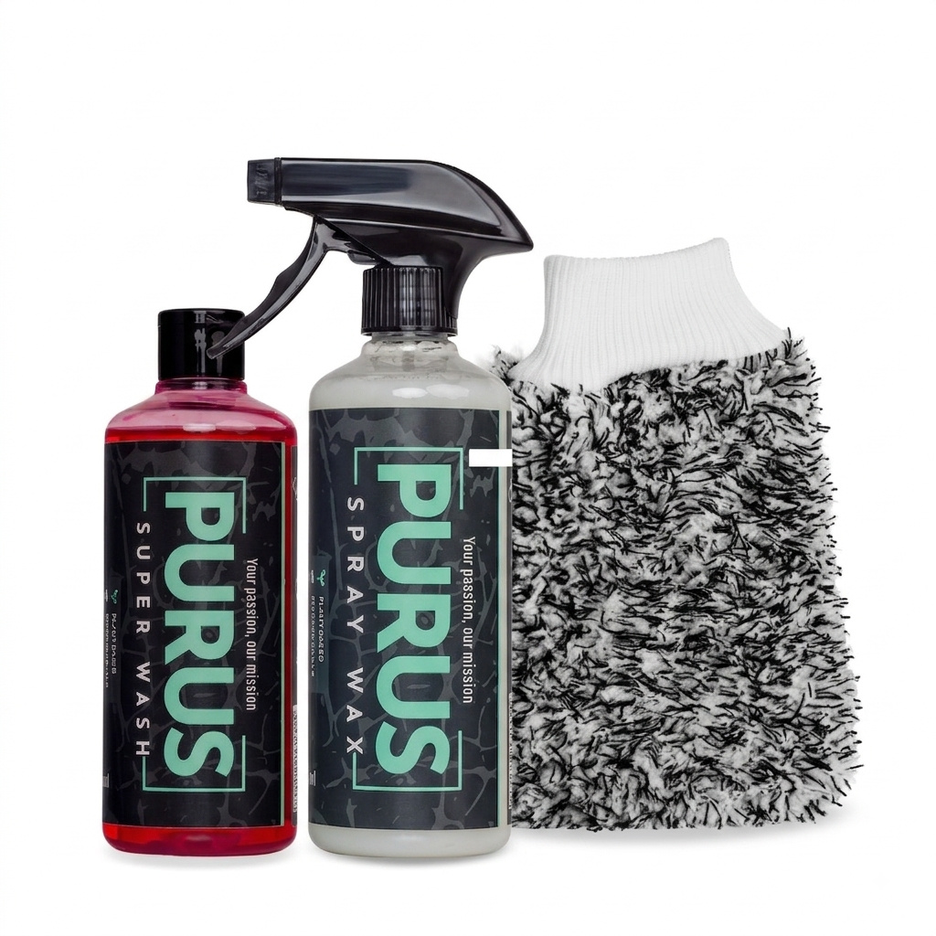 Super Wash 500ml + Spray Wax 500ml + Microfiber Washmitt